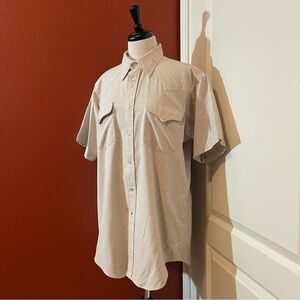 Ruddock Men’s Vintage Pearl Snap Gridlock Short Sleeve Western Classic Fit Shirt